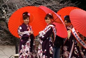 japan japanse dames met parasols