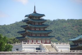 Zuid Korea familie Iki Seoul Gyeongbokgung Palace Zuid Korea, Jeju Cheonjiyeon Waterfall