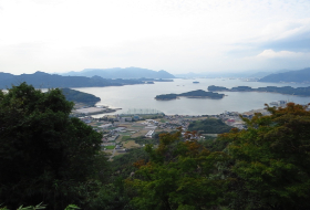 Shimanami Kaido fietstocht uitzicht Shimanami Kaido fietstocht uitzicht